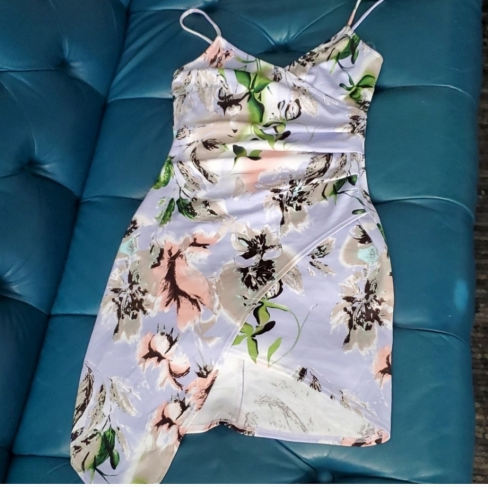 Blue Blush Floral Mini Dress - Picture 6 of 6